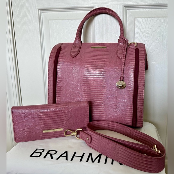 🥀 NWT Brahmin Rose Thornfield Caroline and Ady Set 🥀 - Picture 3 of 10